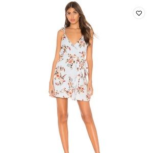 Superdown Elena Mini Dress Blue Floral Print